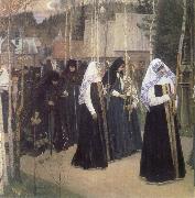 Mikhail Nesterov The Taking of the Veil painting